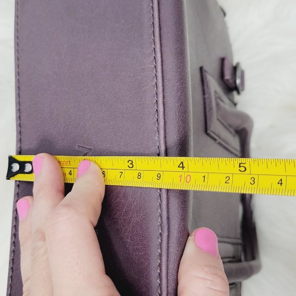 Matt & Nat Purple Dual Handle Satchel Bag Structured Zip Top Recycled Bottles - Picture 12 of 12